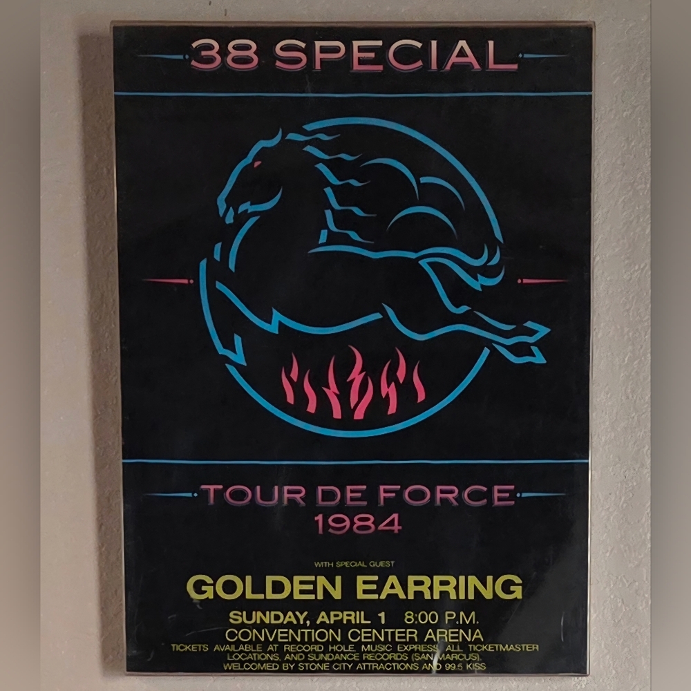 38 Special Tour De Force 1984, Golden Earring Framed Poster & Backstage Passes